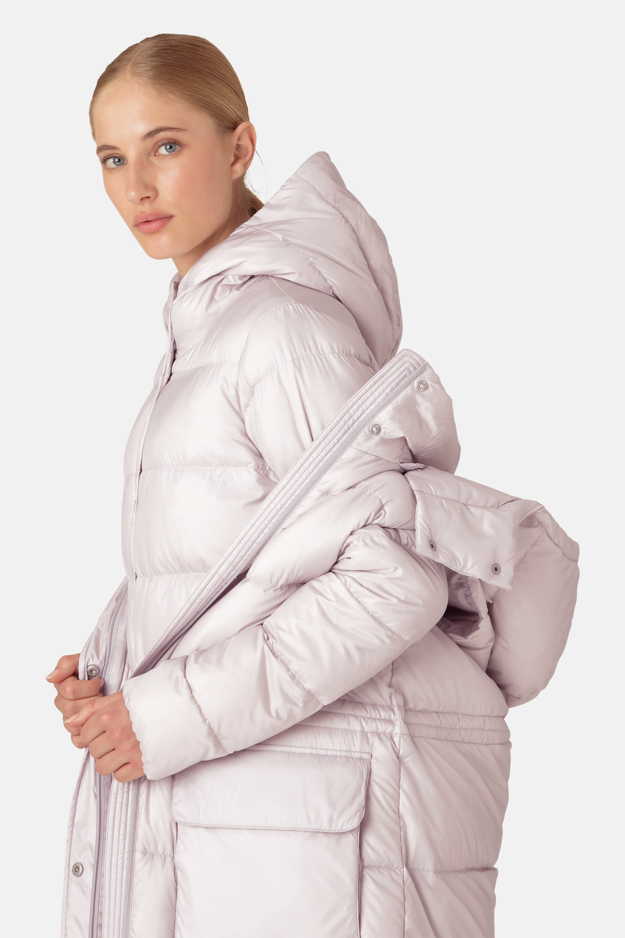 Ilse Jacobsen Hornbæk Outerwear Long Down Vest Puffer vest 549 Concrete